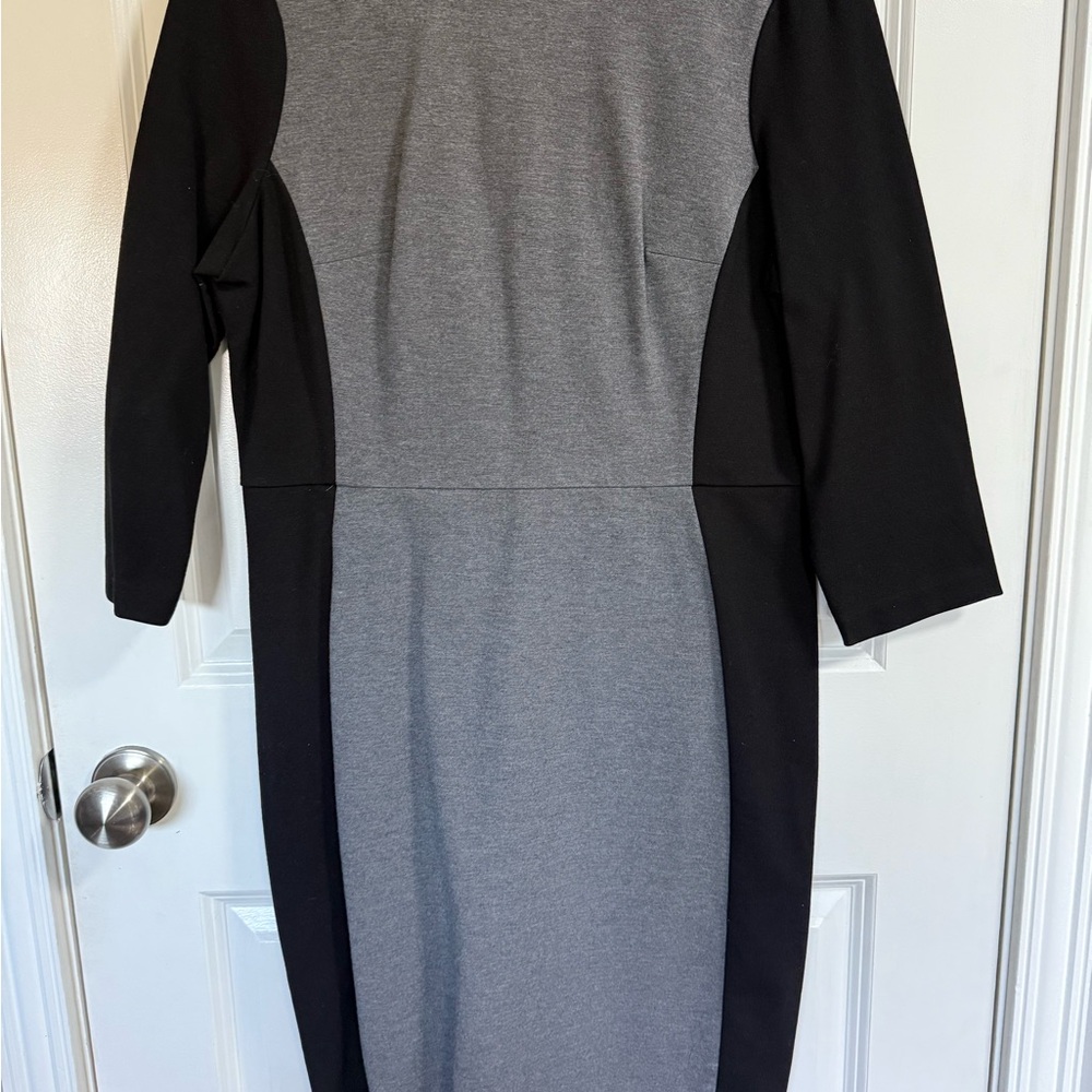 Talbots Elegant Black and Gray Women's Dress